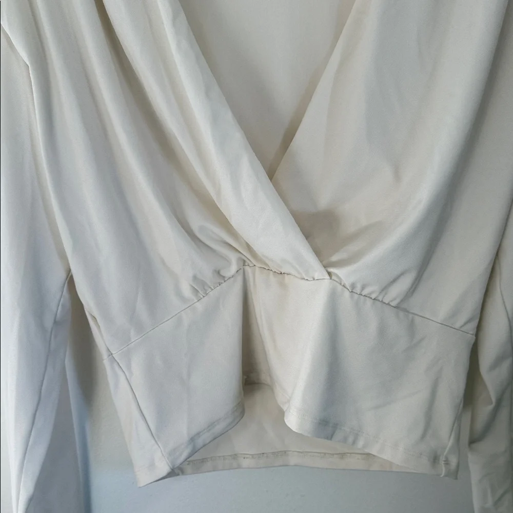 Abercrombie & Fitch Ivory Wrap Blouse - Picture 3 of 5
